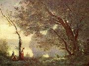 Jean-Baptiste Camille Corot Erinnerung an Mortefontaine oil painting on canvas